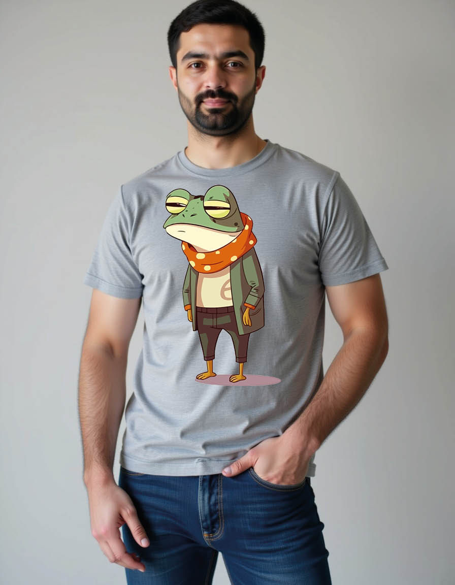 Thumbnail: cartoon frog mens printed graphic t shirt