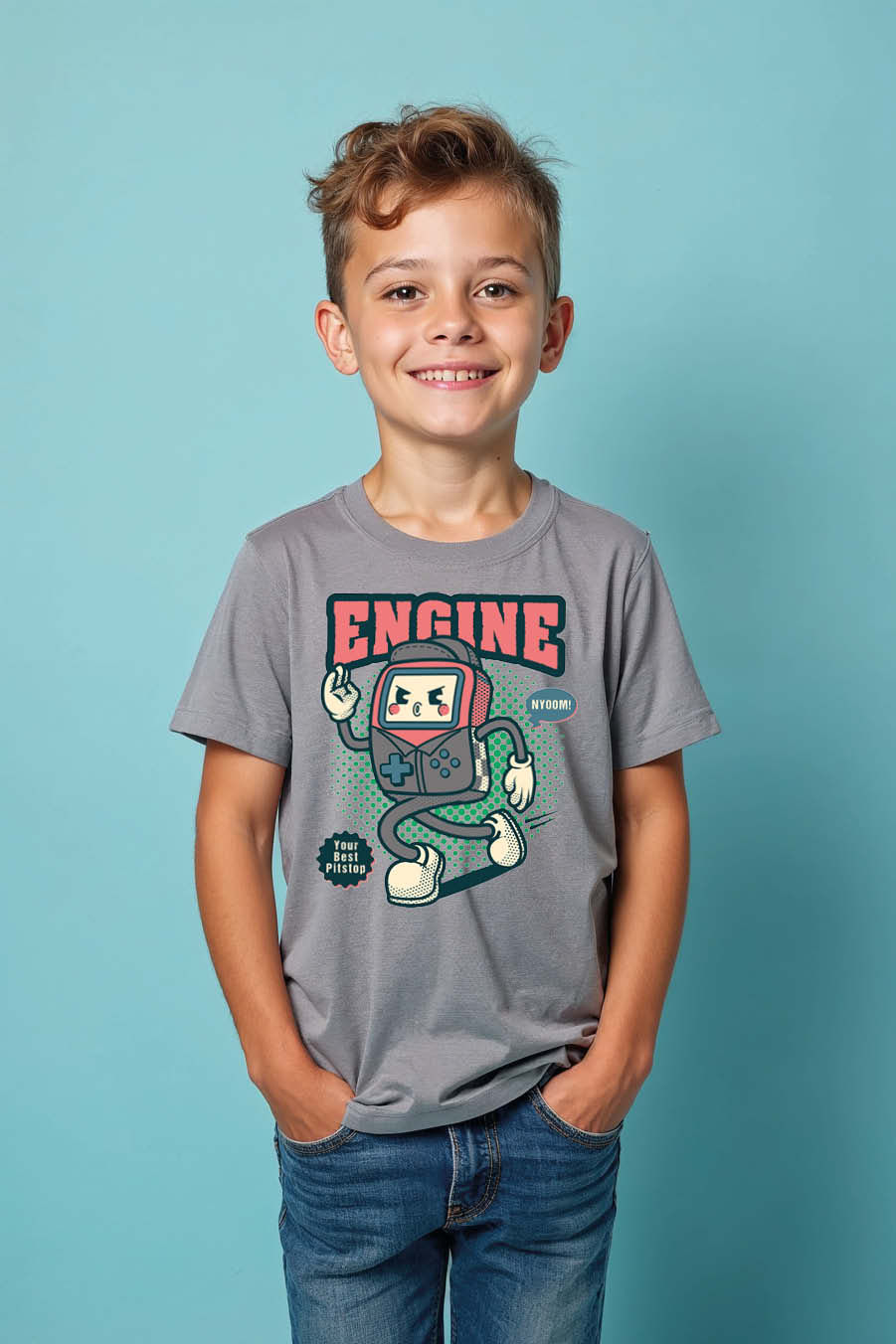 Thumbnail: Engine Trendy Kids Graphic Tee – Print Print Design for Boys & Girls | Premium