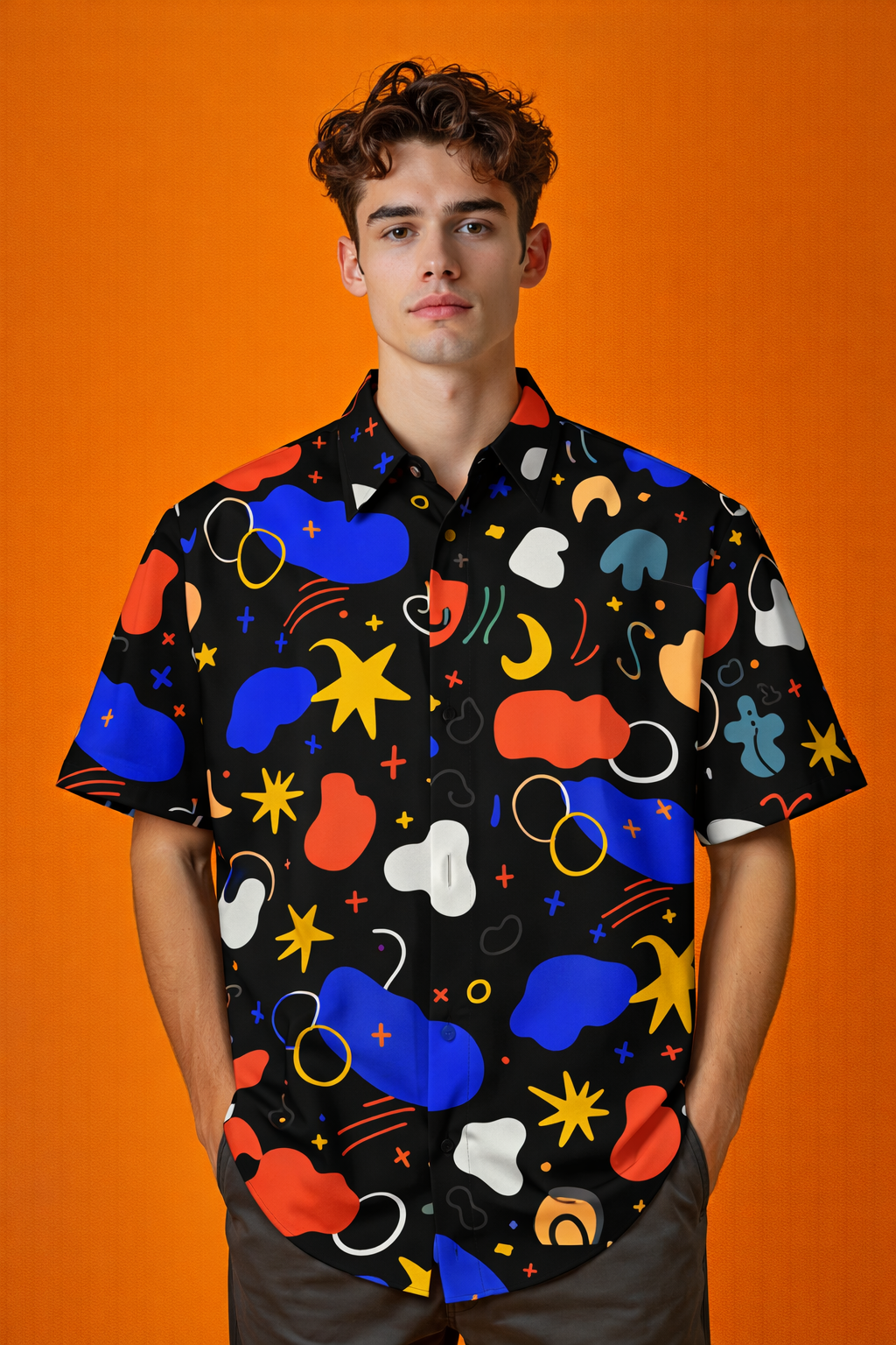 colorful Trend Inspired Patterned All Over Print Oversized Shirt