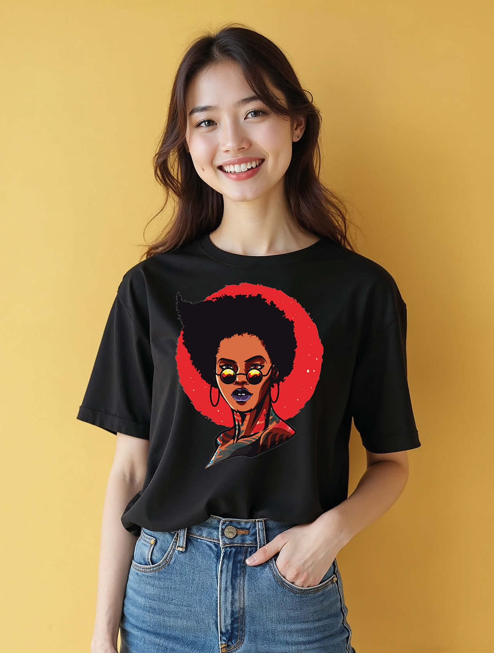 Thumbnail: Afro-Punk Chic Women’s Printed Stylish Graphic T-Shirt – Shop Now