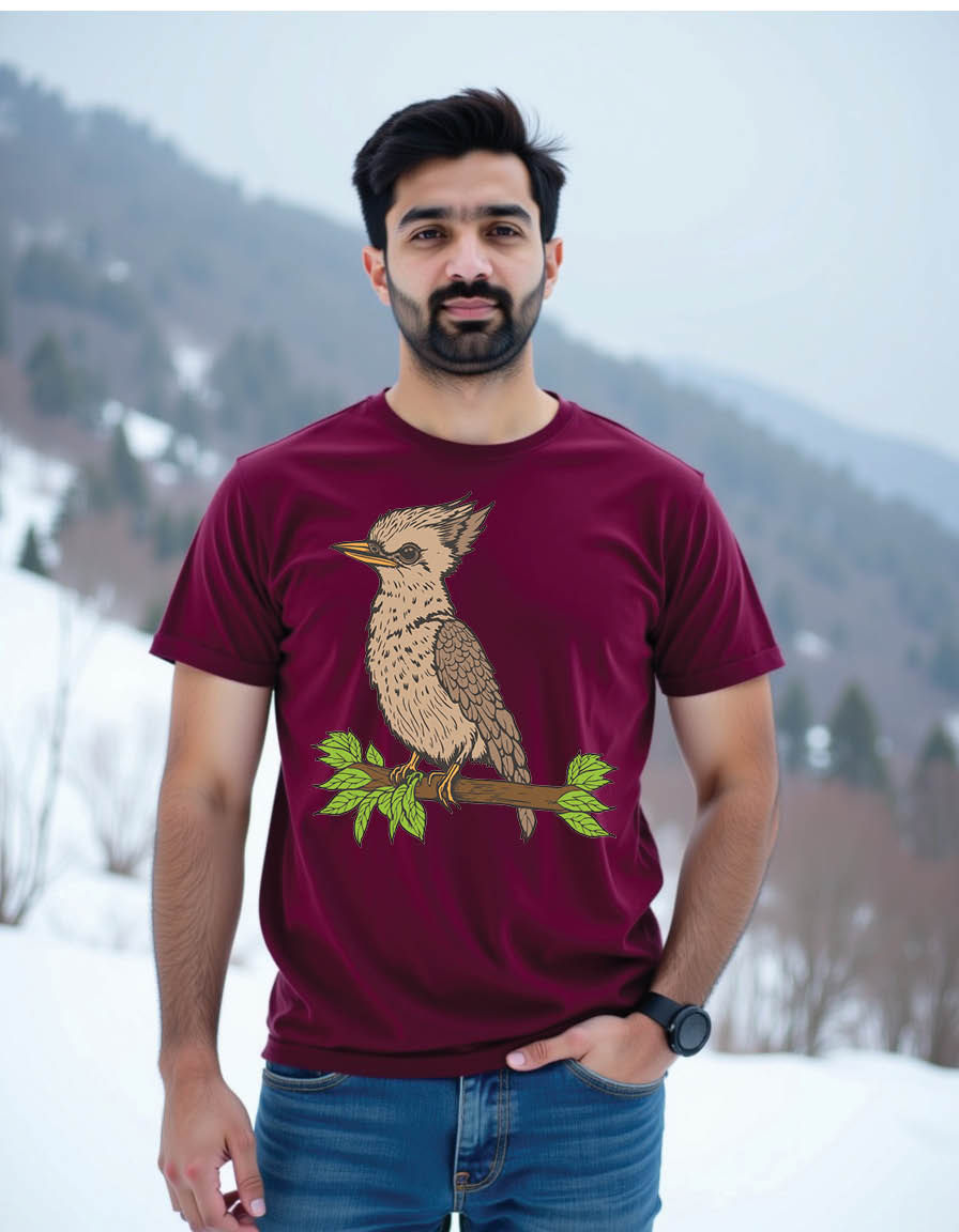 Thumbnail: kookaburra bird animal character cartoon mens printed graphic t shirt