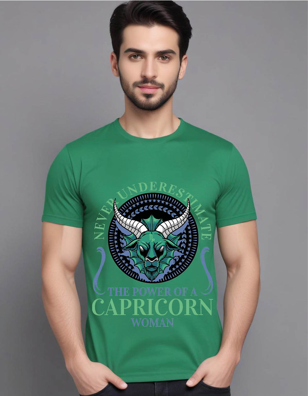 Thumbnail: capricorn zodiac sign mens printed graphic t shirt