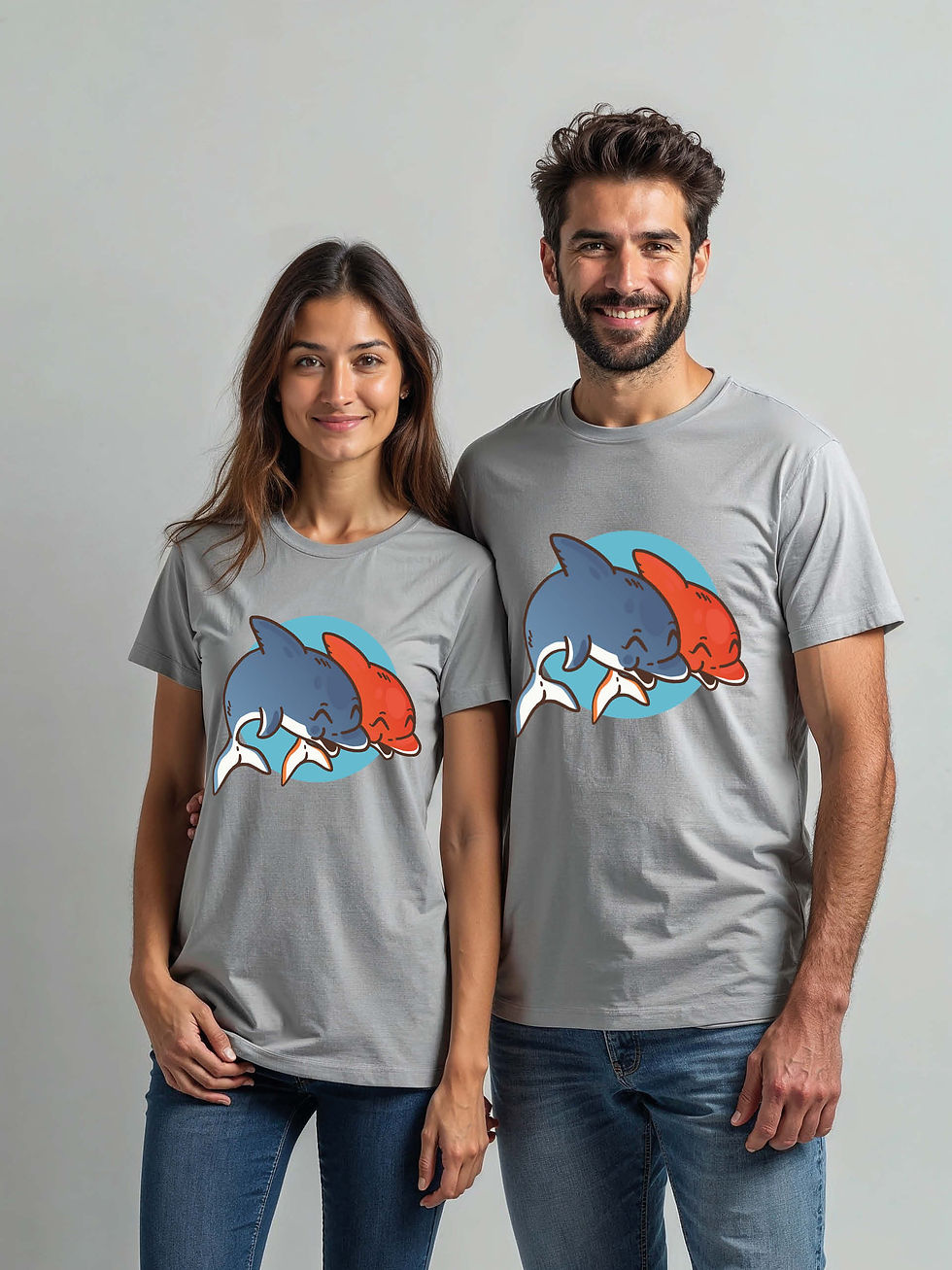 Valentine’s Cartoon Couple Matching Tee Lovers Edition – Fast Delivery