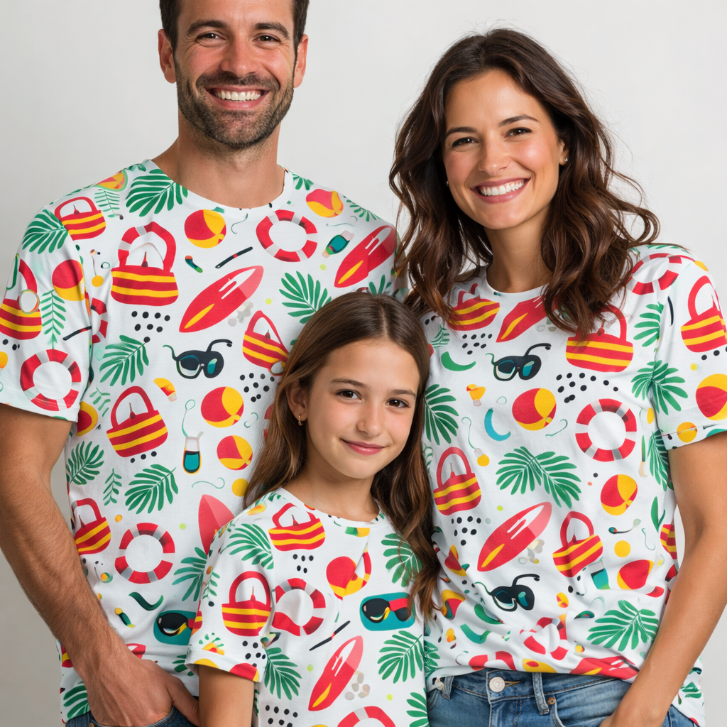 summer matching printed tshirts pack of 3
