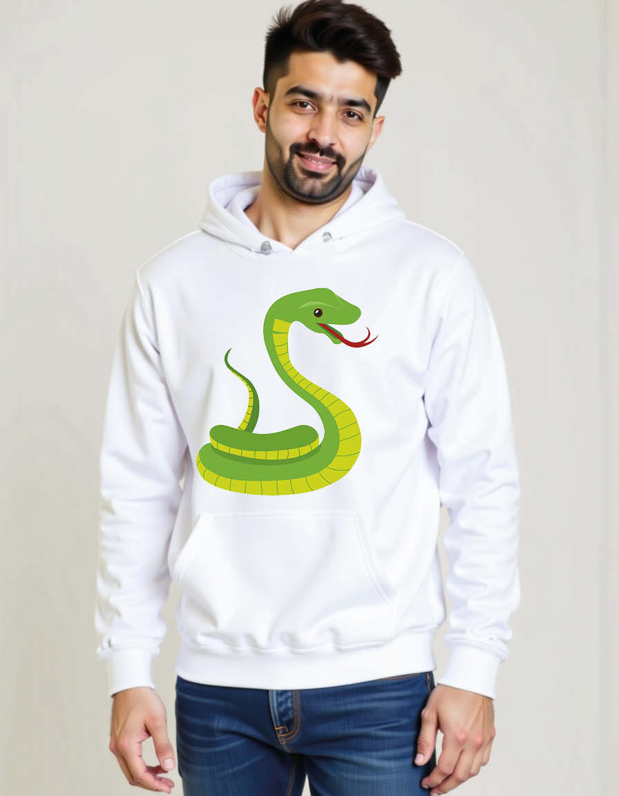 Thumbnail: Green Snake Casual Unisex Printed Graphic Hoodies For Men & Women