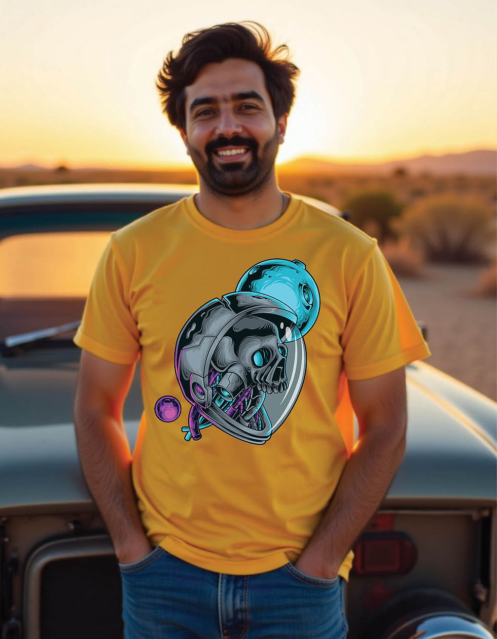 Thumbnail: awesome frame robot styl mens printed graphic t shirts