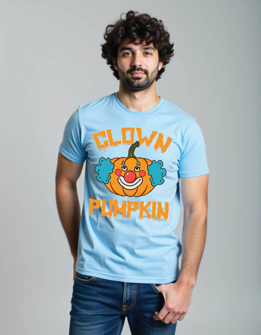 Thumbnail: clown pumpkin funny halloween pumpkin mens printed graphic t shirt