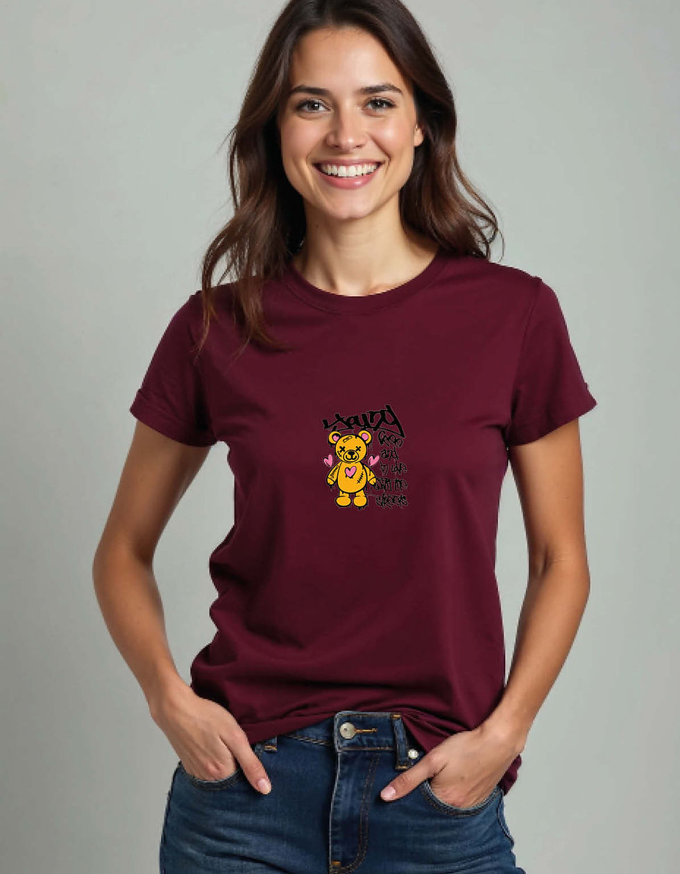 Teddy Cartoon Unisex Printed T-Shirt for All Age