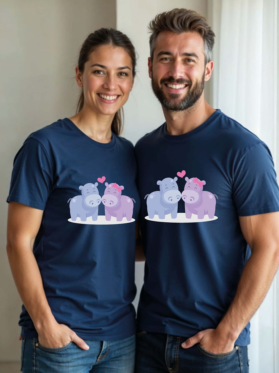 Thumbnail: Romantic Animal Couple Matching Tee Lovers Edition – Best Price