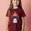 Thumbnail: Flaming Japanese Geisha Head Graphic Tee for Kids Stylish Trendy Printed Tee