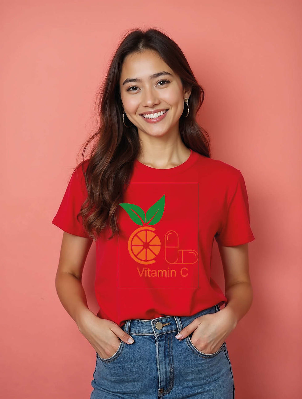 Thumbnail: vitamin c Cool Women’s Graphic Stylish  Typography T-Shirt – Shop Now
