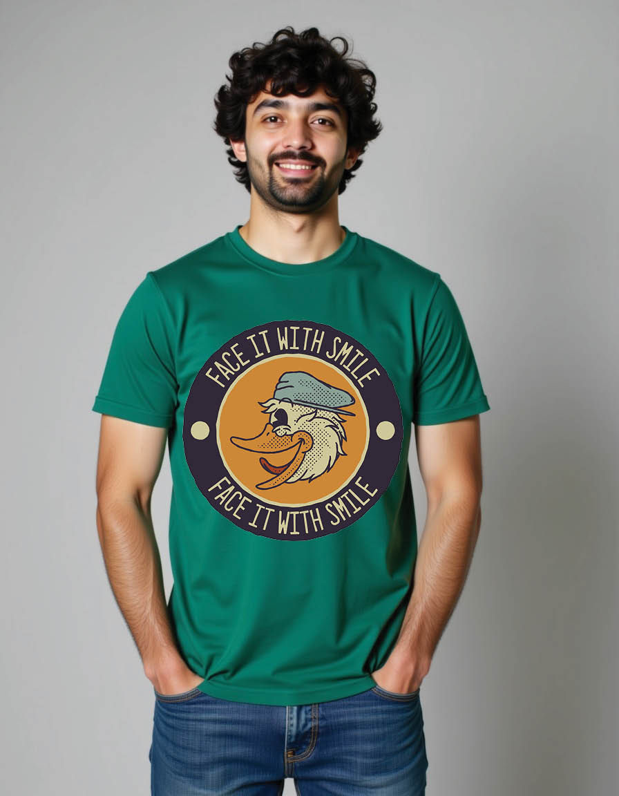 Thumbnail: cartoon of smiling duck with style mens printed graphic t shirts
