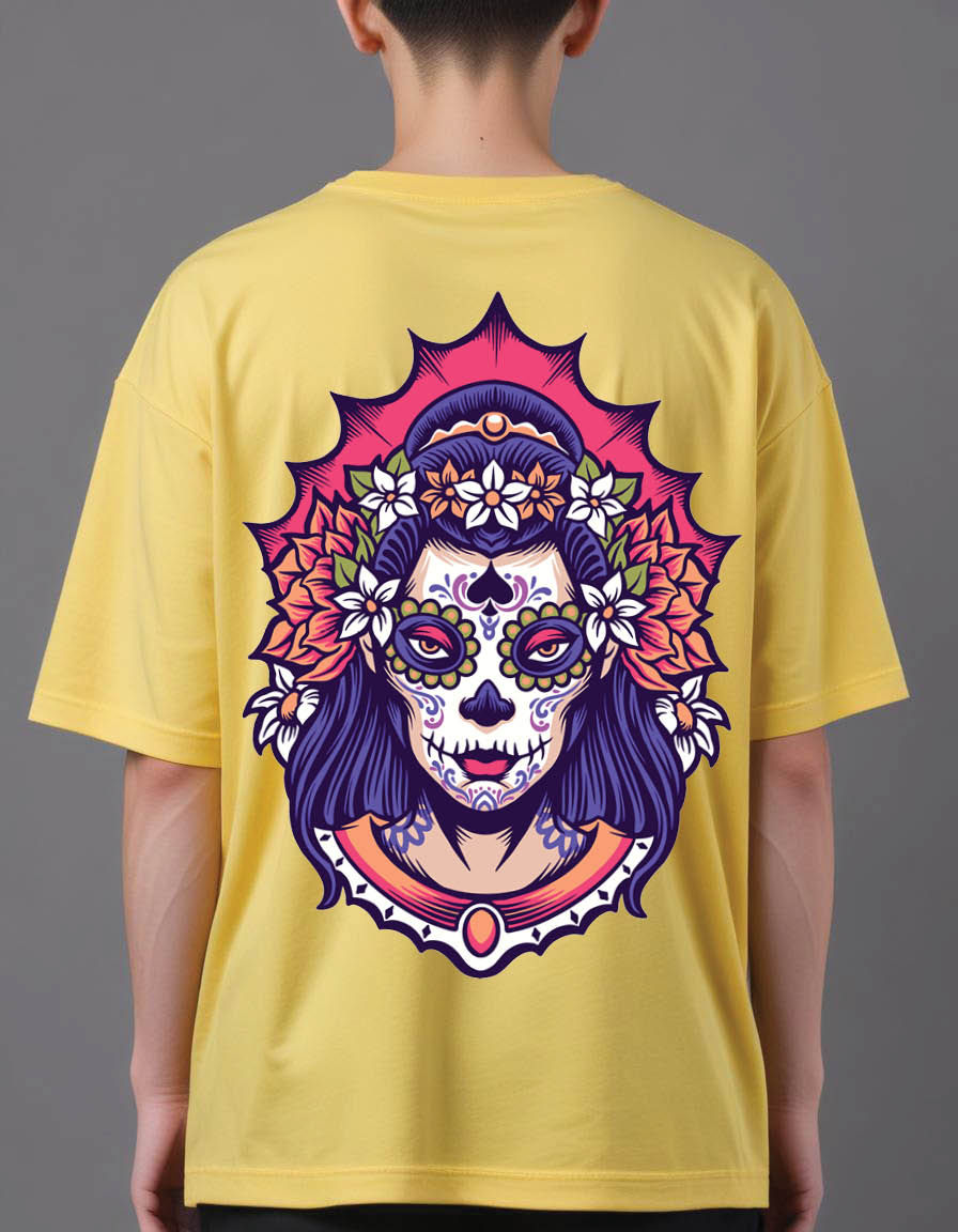 dia de los muerto mens Oversized Printed T shirt