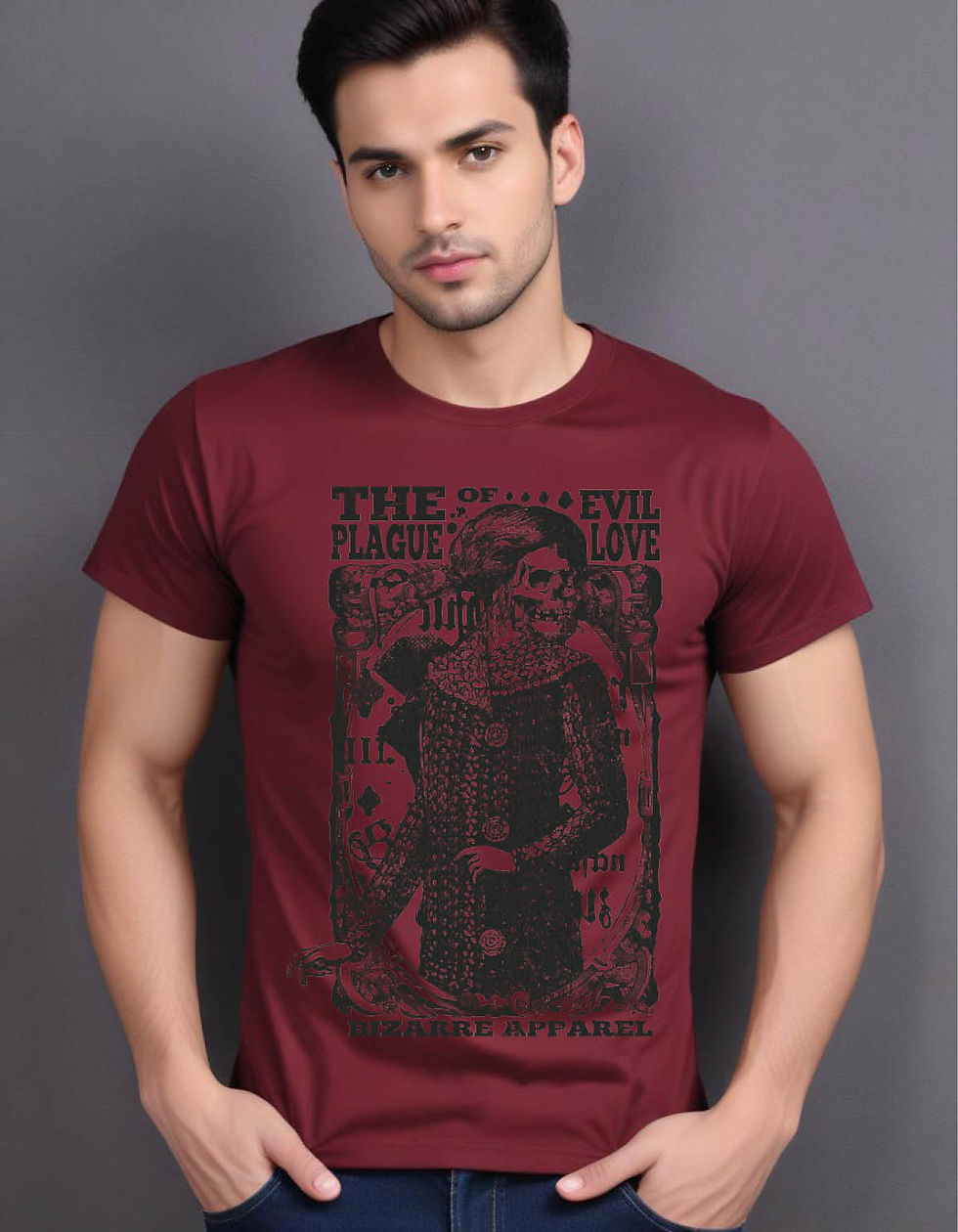 Thumbnail: framed skeleton with vintage robe text mens printed graphic t shirt