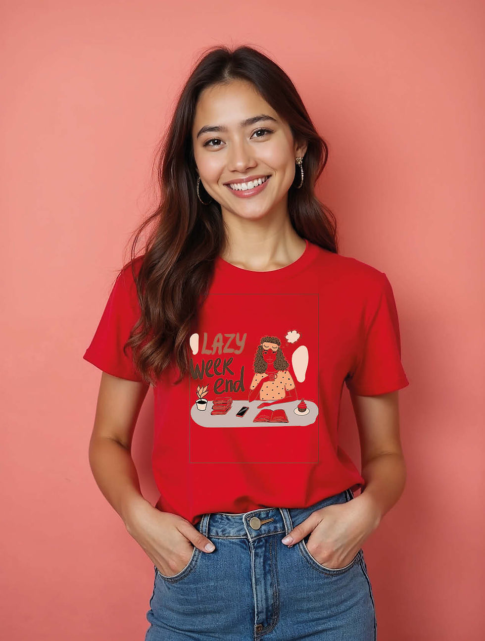 Thumbnail: lazy week end Stylish Women’s Stylish Quote T-Shirt – Fast Delivery