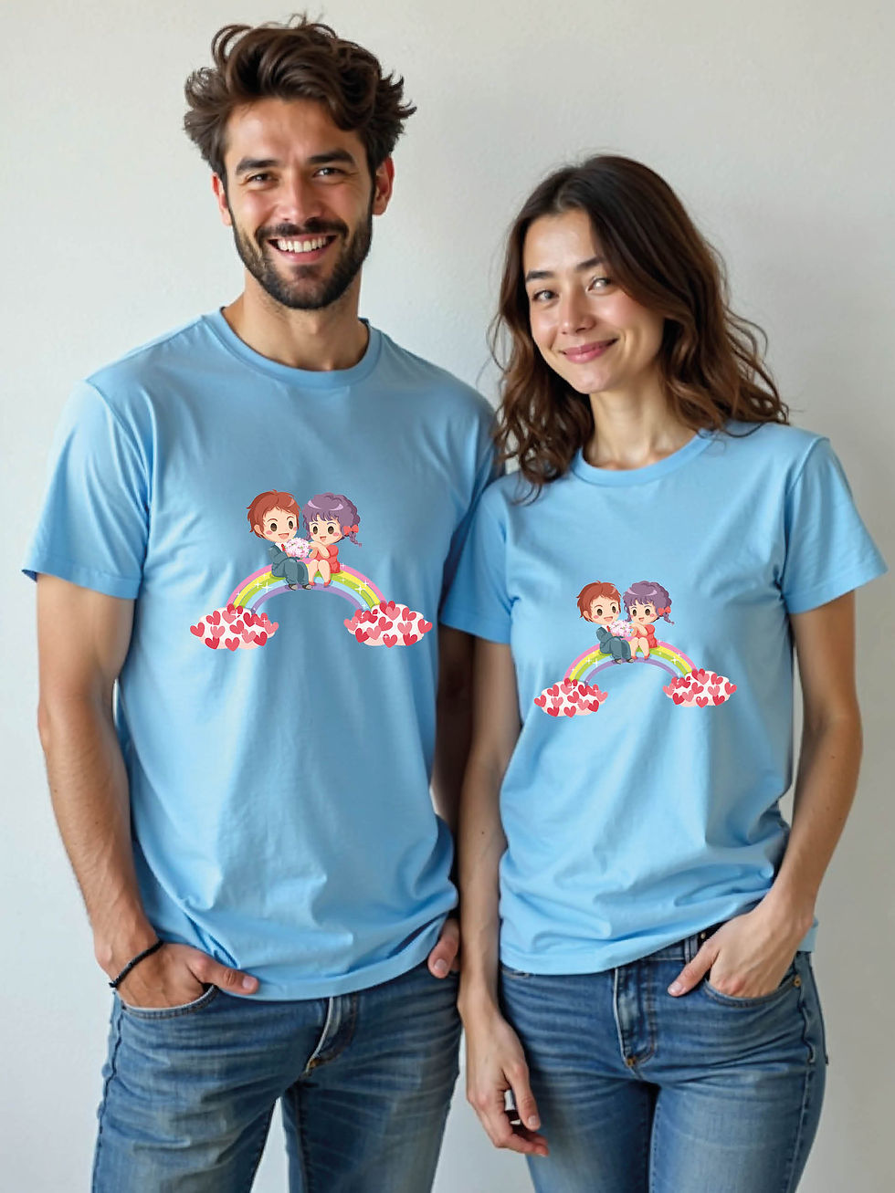 Thumbnail: Anniversary Cartoon Couple Matching Tee Lovers Edition – Fast Delivery