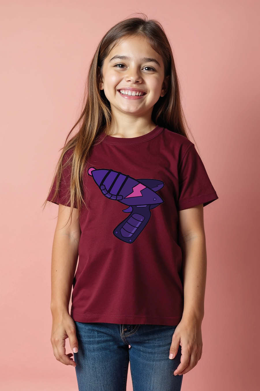 Thumbnail: Cartoon Purple Retro Ray Gun T-Shirt Cute Cool Kids T-Shirt