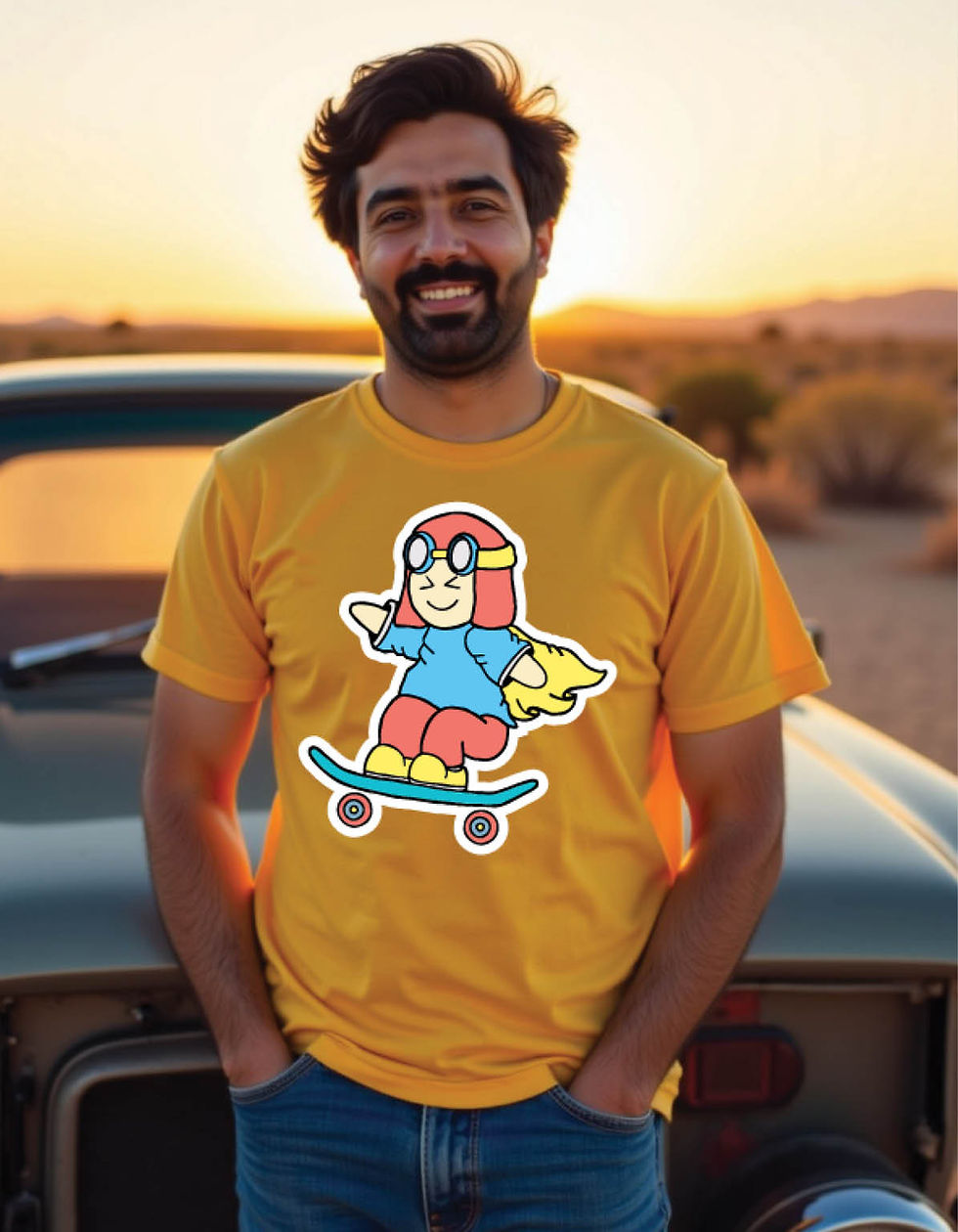 Thumbnail: cute play sticker hand drawing mens printed graphic t shirts