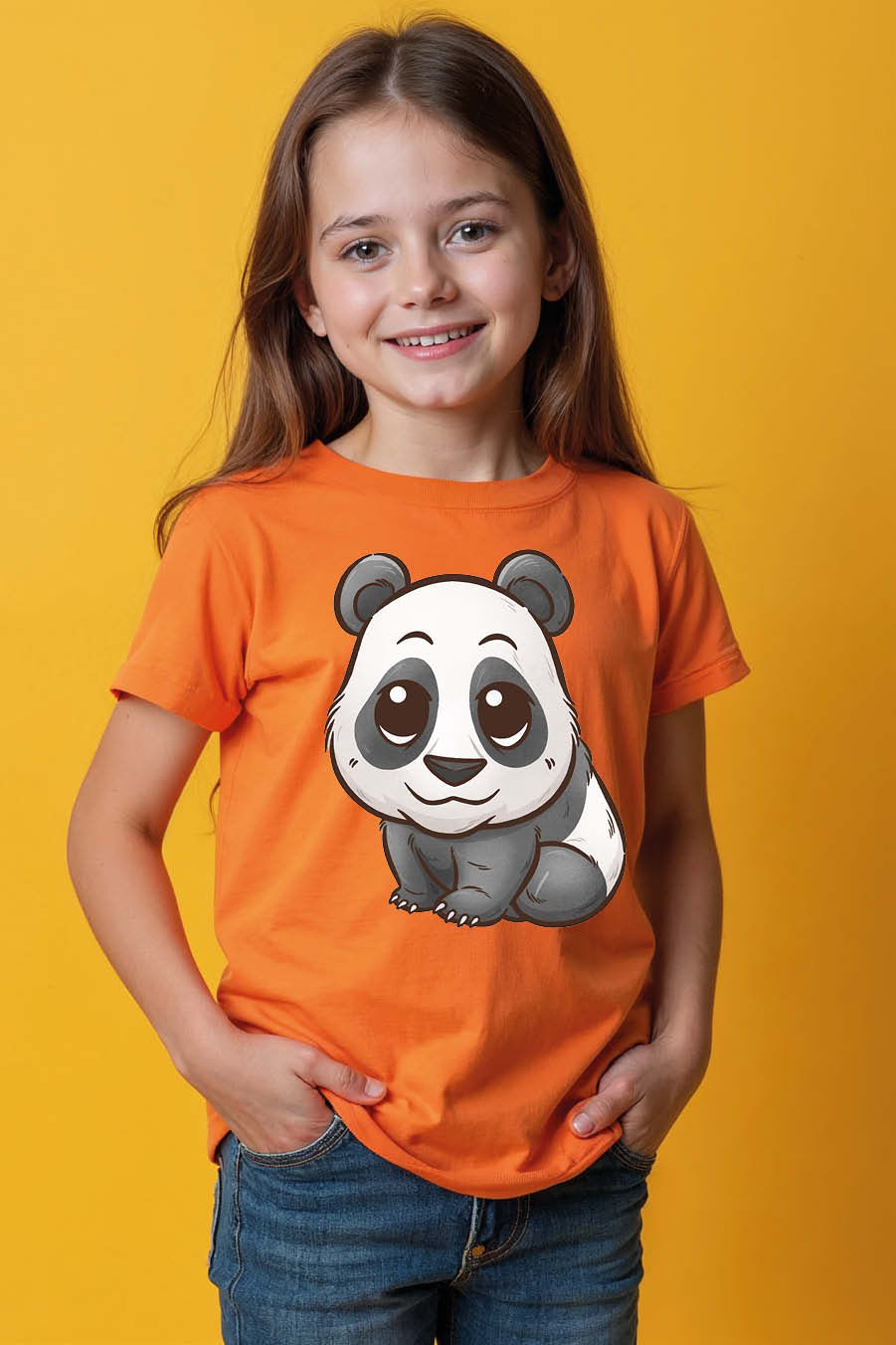 Thumbnail: Chibi Cute Baby Panda Graphic T-Shirt Trendy Cute Kids Typography T-Shirt