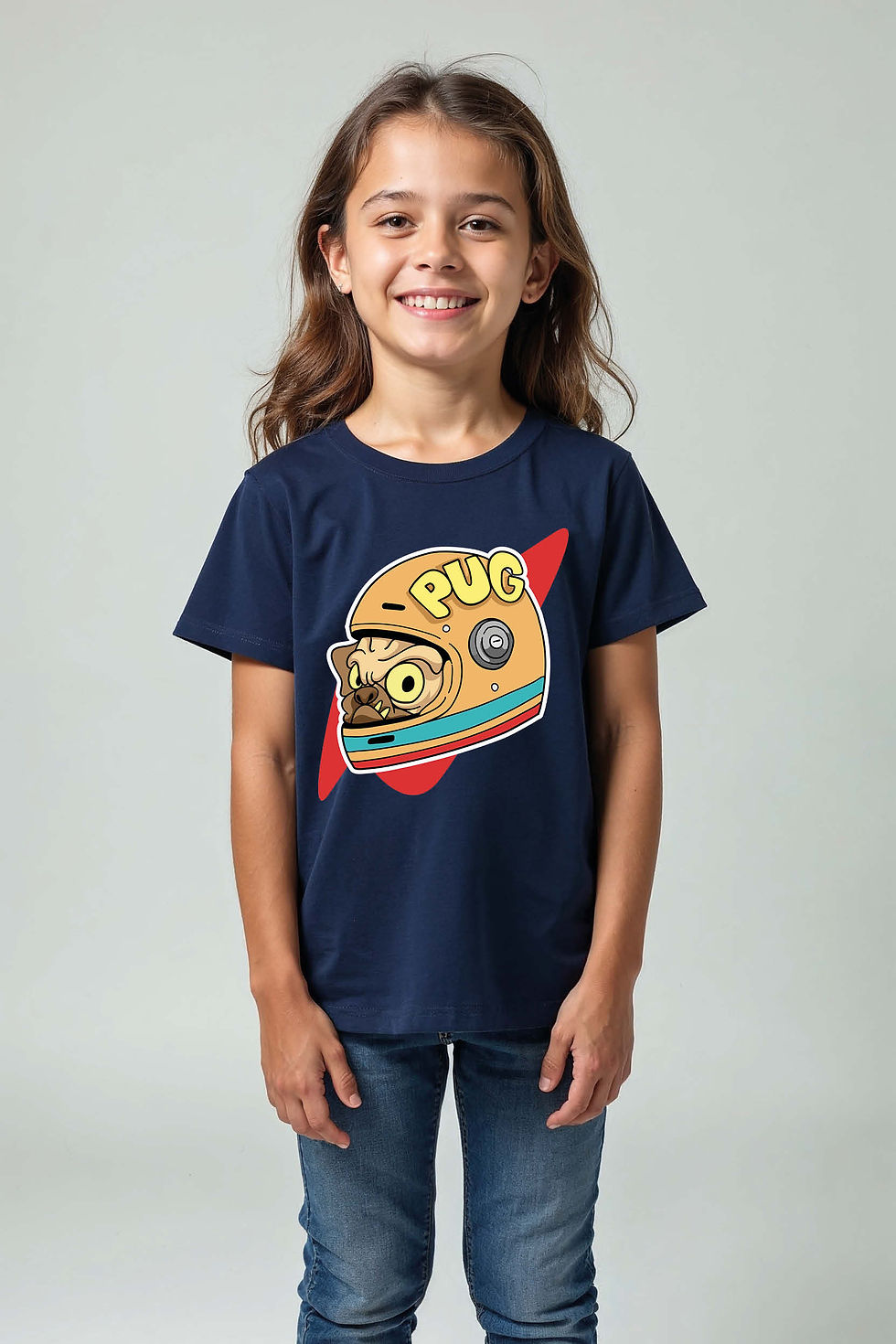 Thumbnail: Space Pug Graphic Kids T-Shirt – Cute Astronaut Dog Theme Tee for Boys & Girls