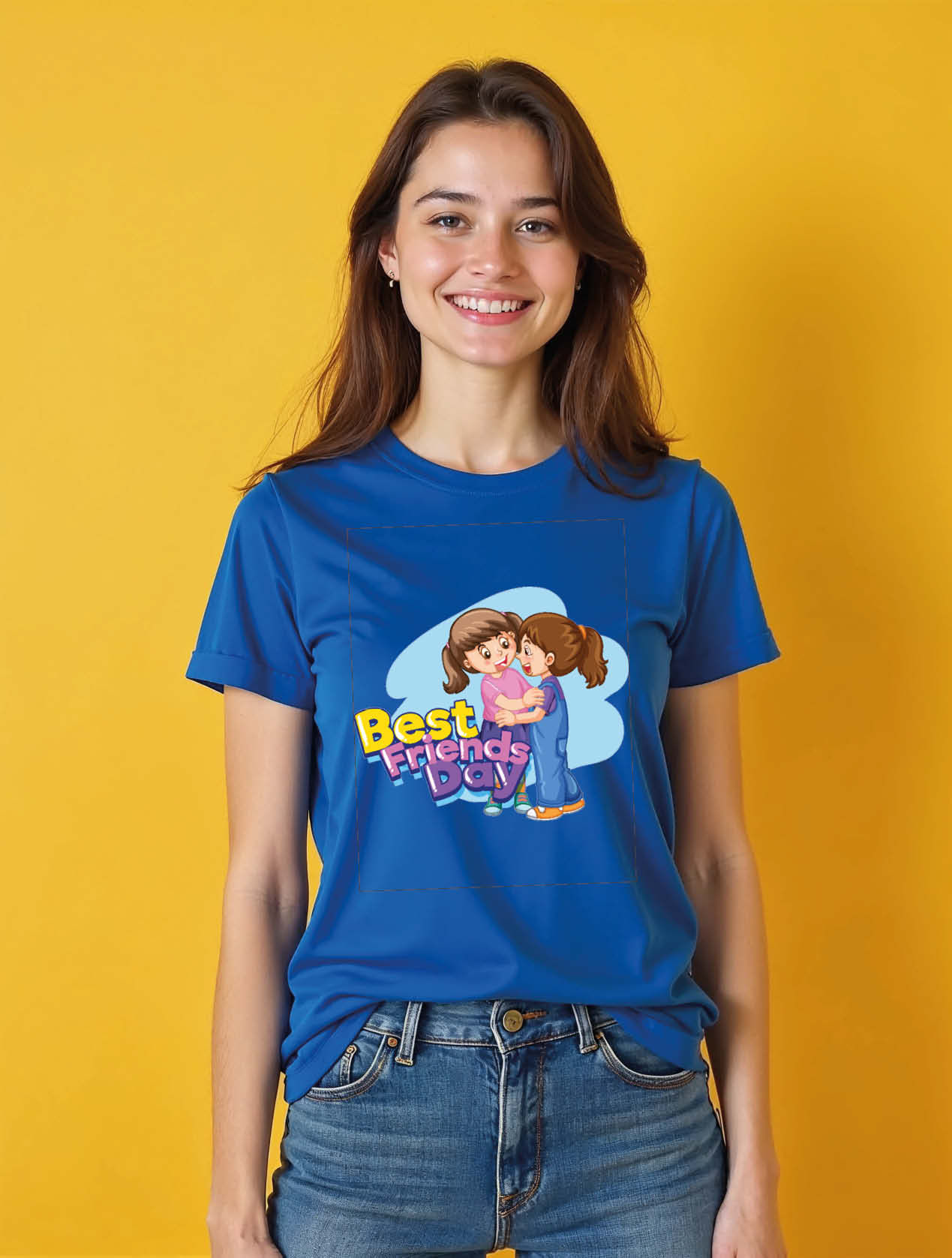 best friends day Chic Women’s Printed Graphic Streetwear T-Shirt – Premium