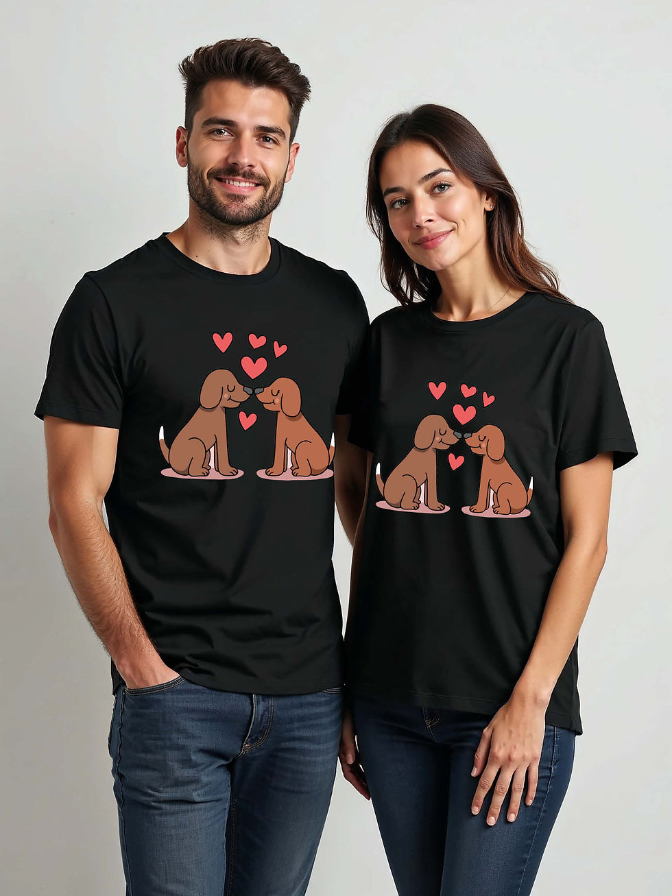 Thumbnail: Stylish Cartoon Couple Matching Tee Lovers Edition – Limited Stock
