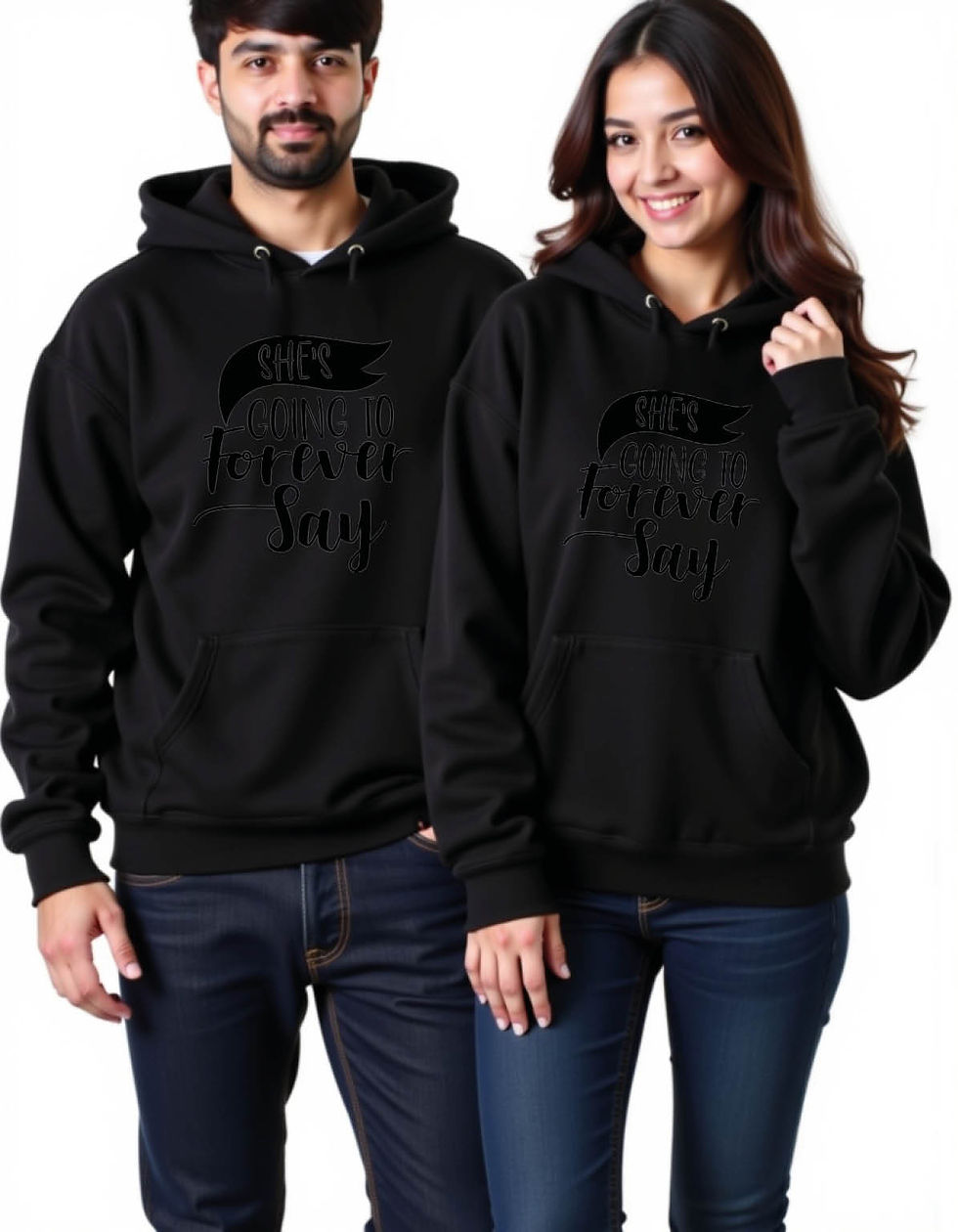 Thumbnail: she's going to forever say Urban Fashion Printed Graphic Couple Hoodies