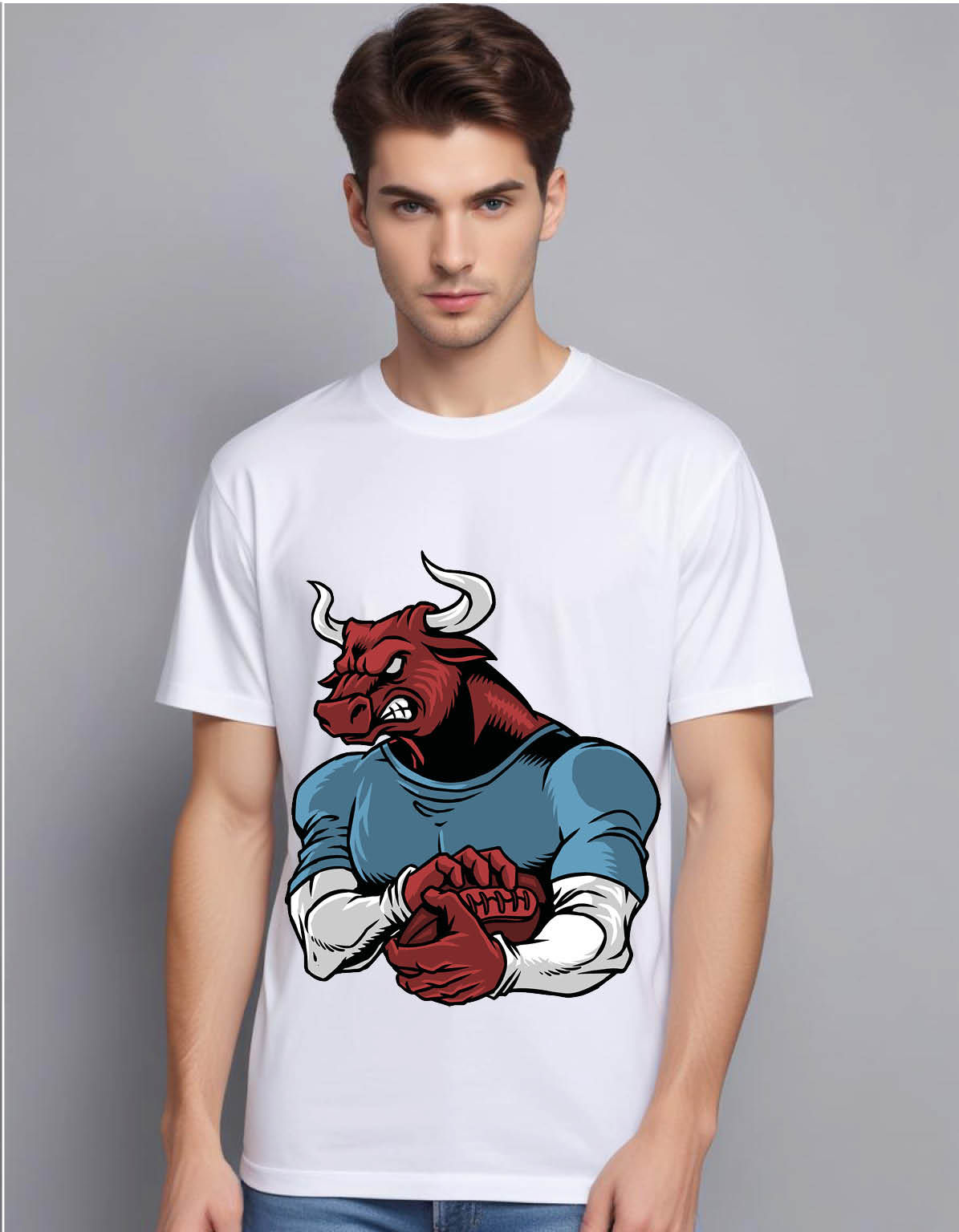 football bull  mens printed graphic t shirt