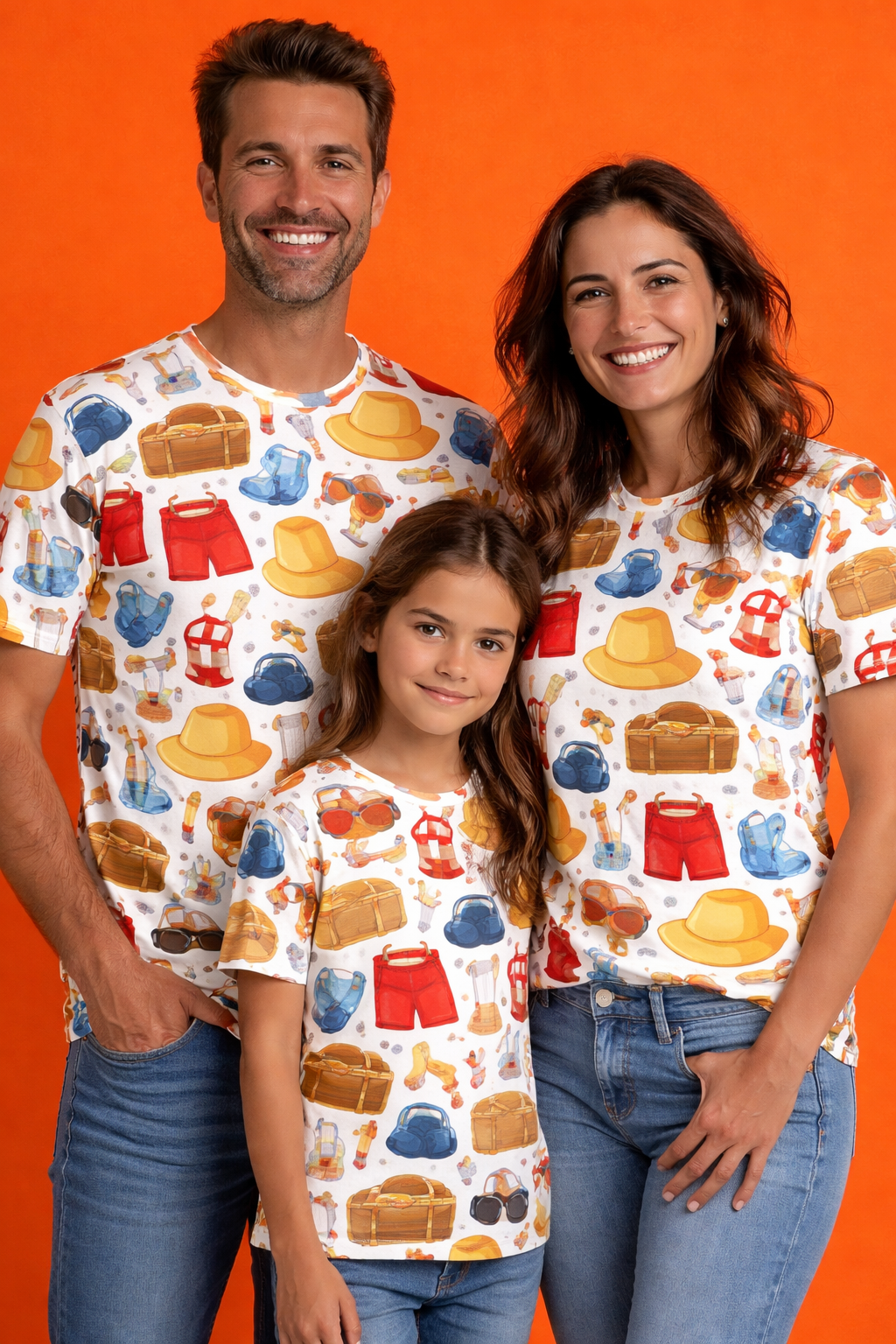 Family summer matching printed tees pack of 3