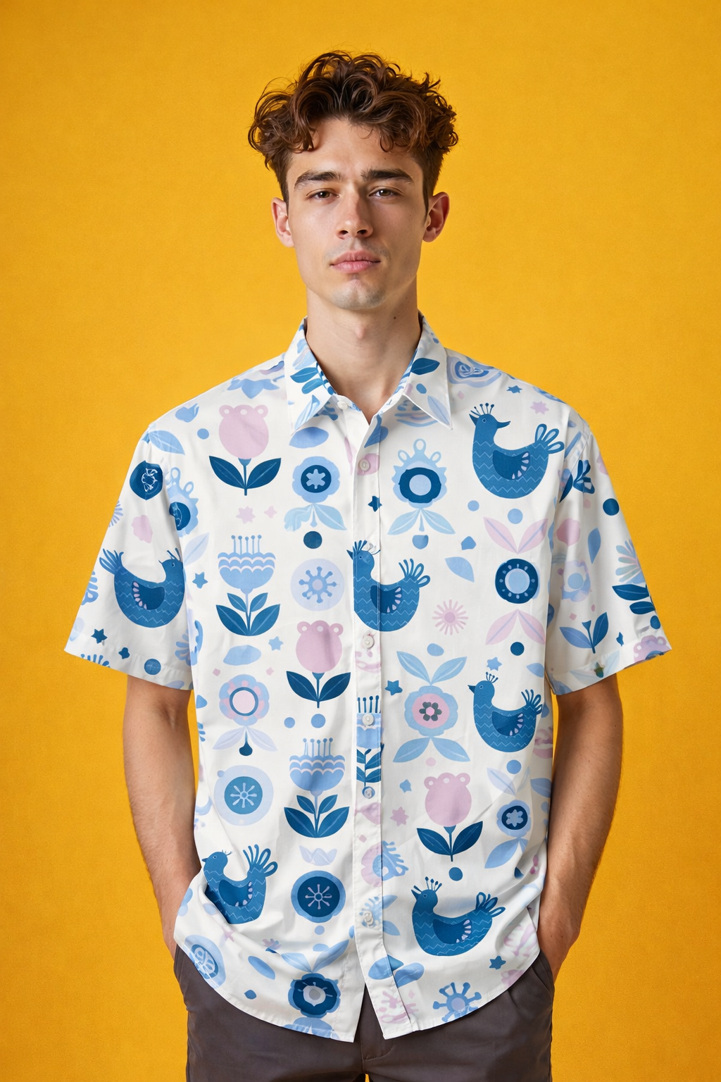 Scandinavian Streetwear Exclusive Patterned Oversized Shirt