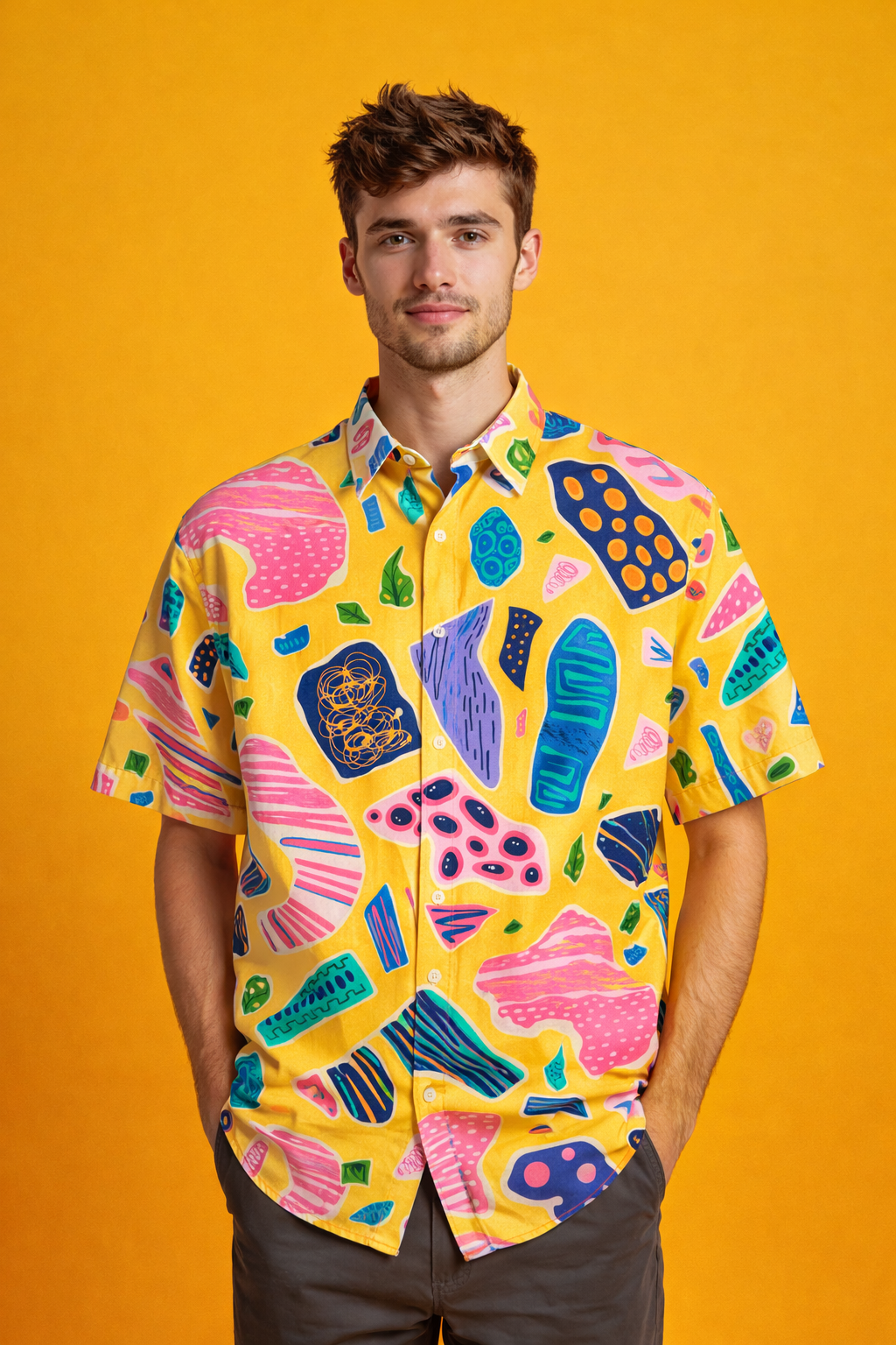 Casual style with vibrant patterns Designer Urban Patterned Oversized Shirt