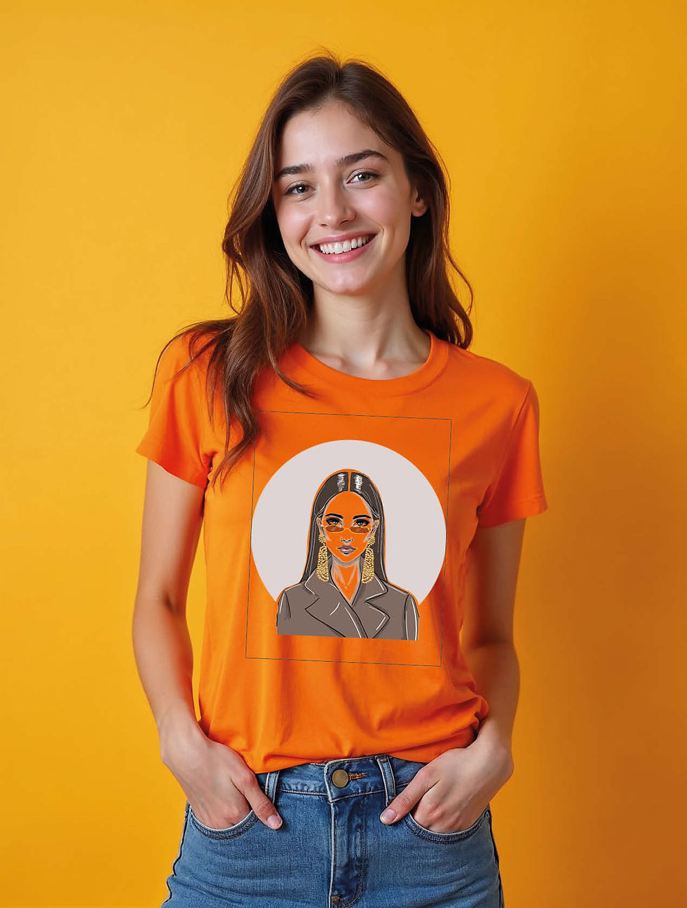 Thumbnail: Stylish Face Pop Art Casual Women’s Printed Graphic Streetwear T-Shirt