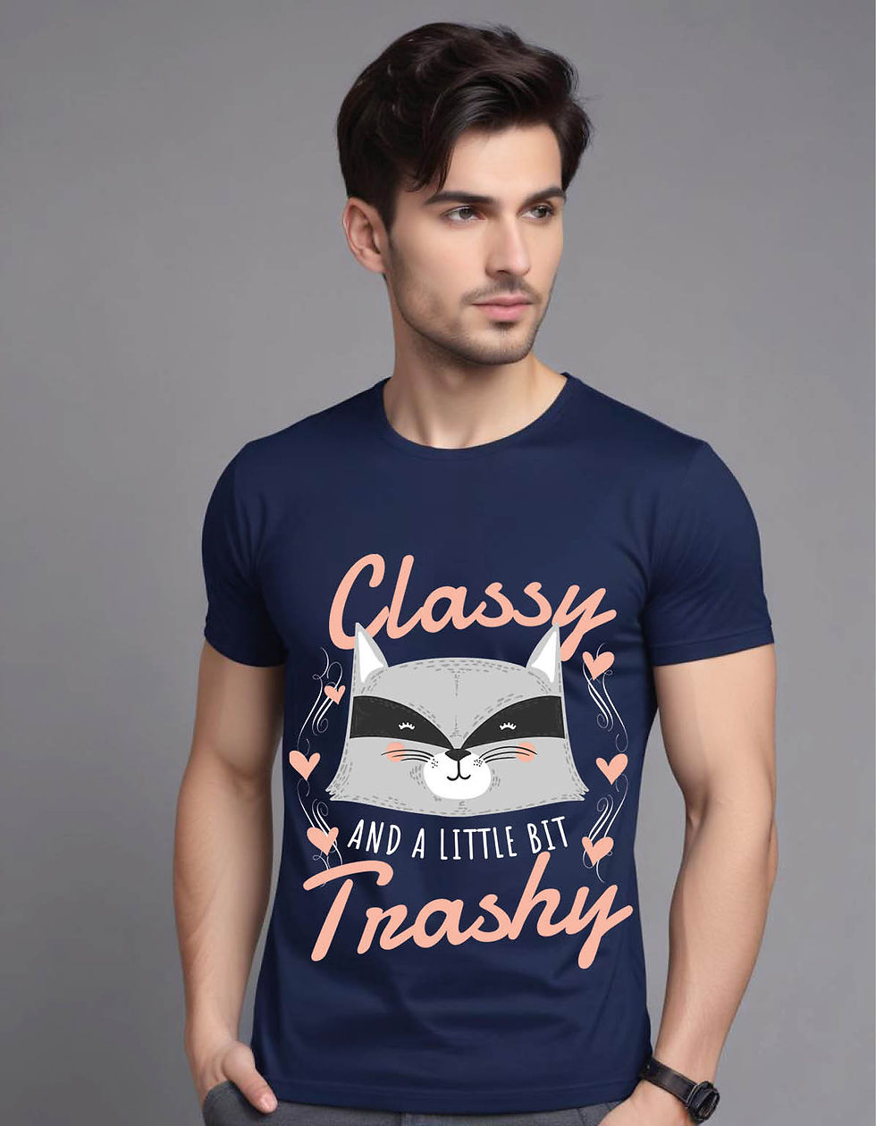 Thumbnail: classy raccoon mens printed graphic t shirt