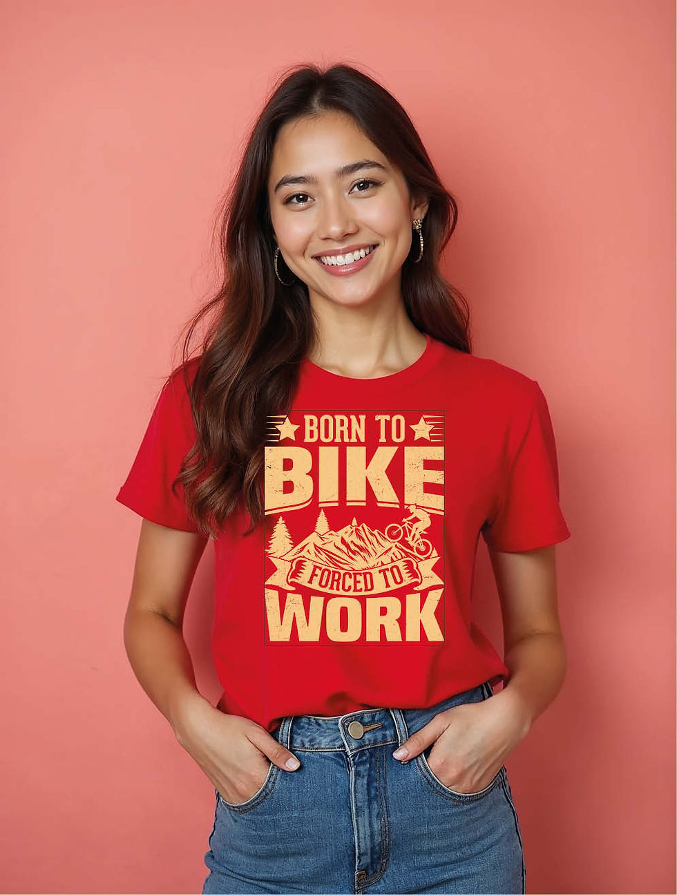 Thumbnail: Born to bike work Urban Women’s Streetwear T-Shirt – Buy Now