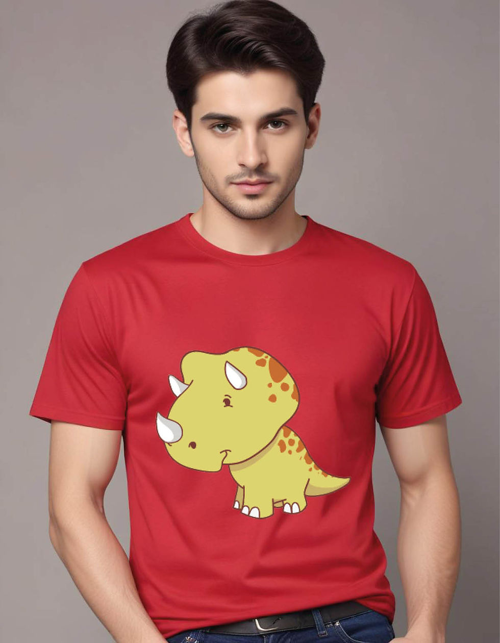 Thumbnail: cute dynosaurs mens printed graphic t shirt