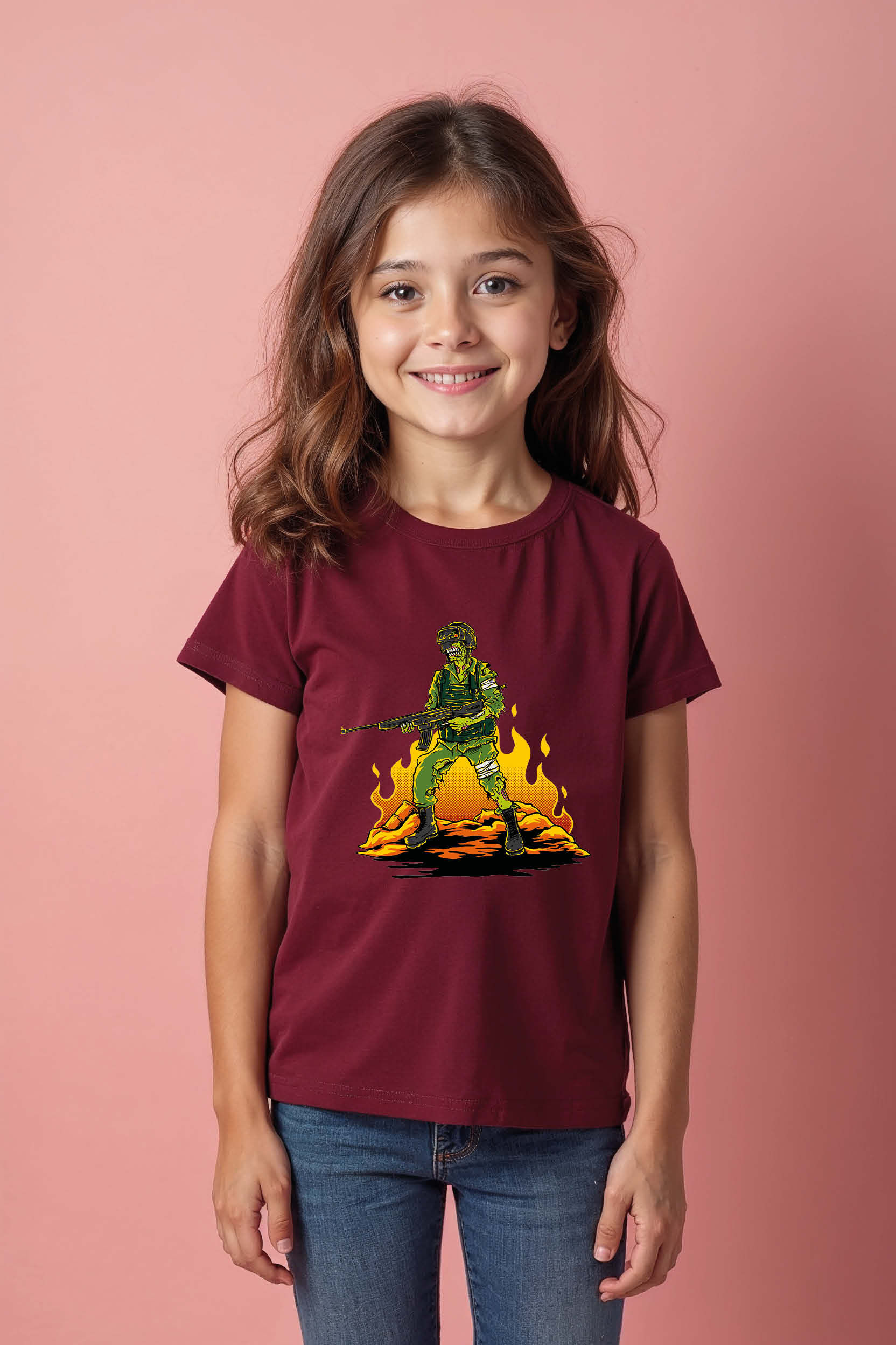 Brave Soldier Graphic Kids T-Shirt – Army Hero Theme Tee for Boys & Girls