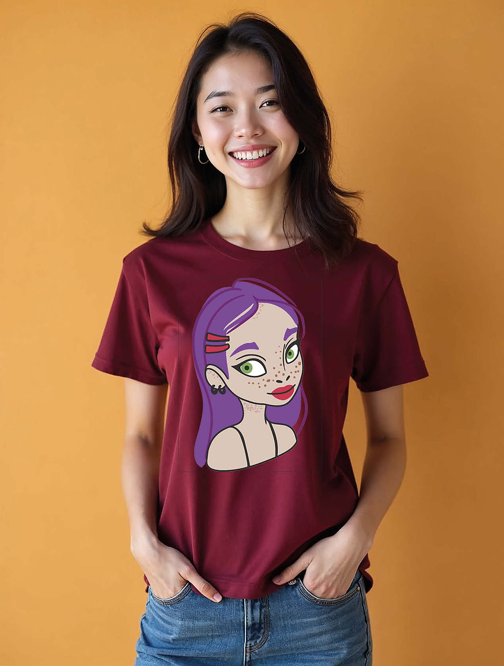 Thumbnail: Lavender Freckles Stylish Women’s Printed Graphic Streetwear T-Shirt – Buy Now