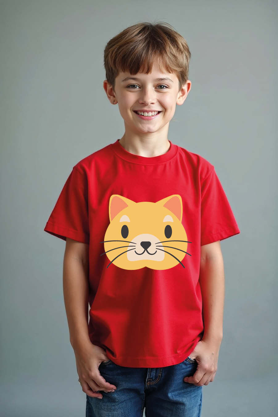 Cat Fashion Casual Kids Printed T-Shirt – Character Print Design for Boys