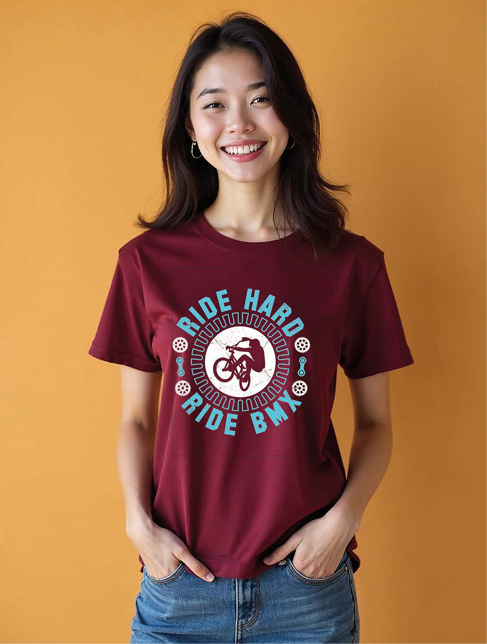 Thumbnail: ride hard ride bmx Classic Women’s Printed Graphic  T-Shirt – Sale