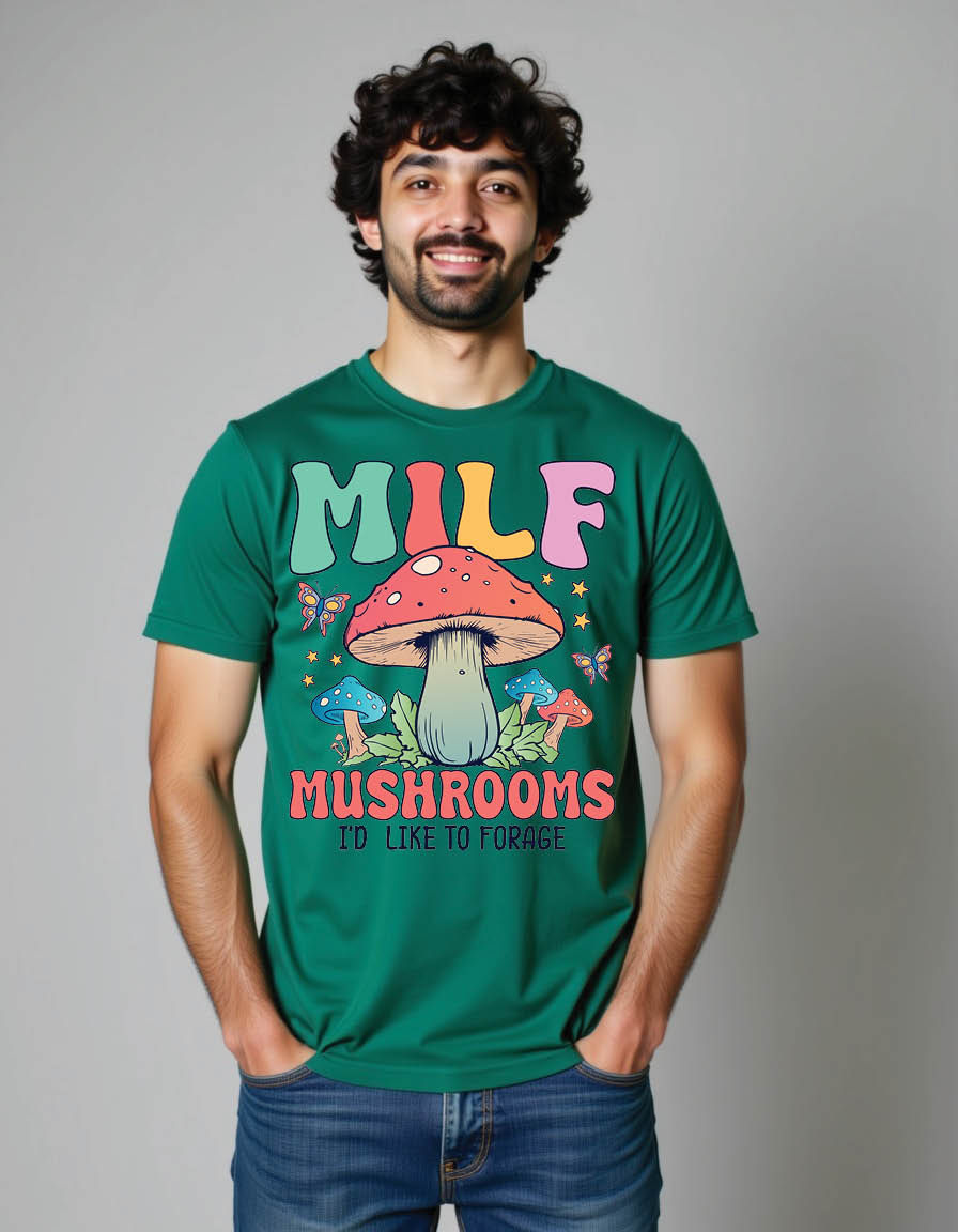 Thumbnail: milf mushrooms i d like forage mushroom quotes mens printed graphic t shirt