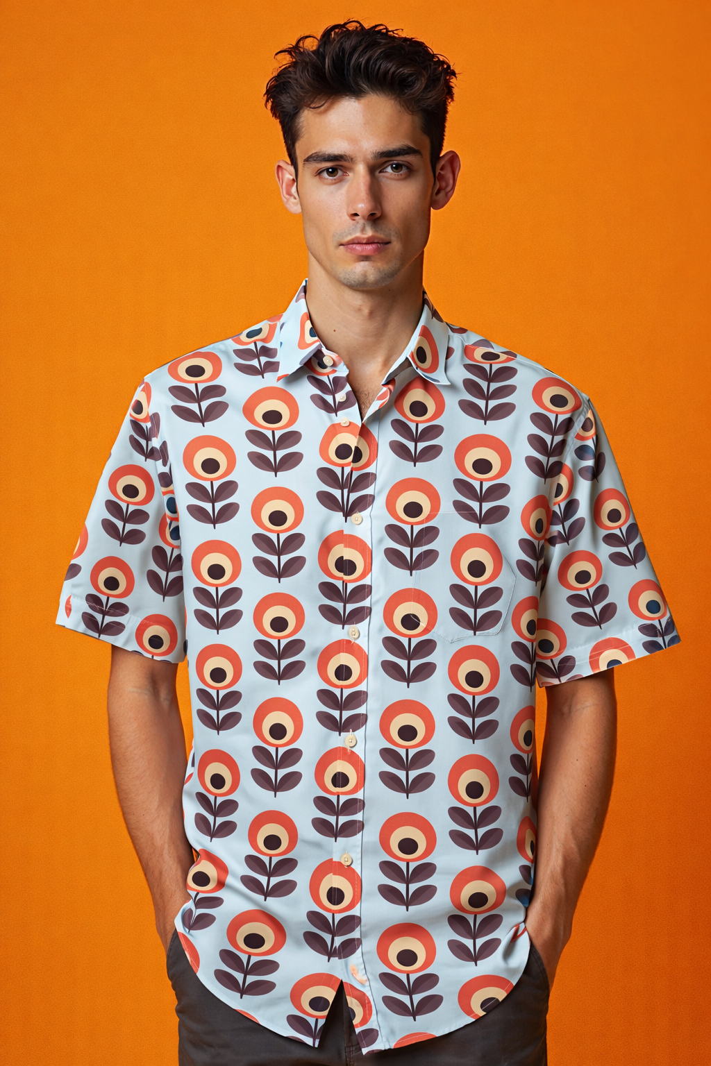 Floral style portrait Oversized Streetwear Patterned Shirt – Full Print