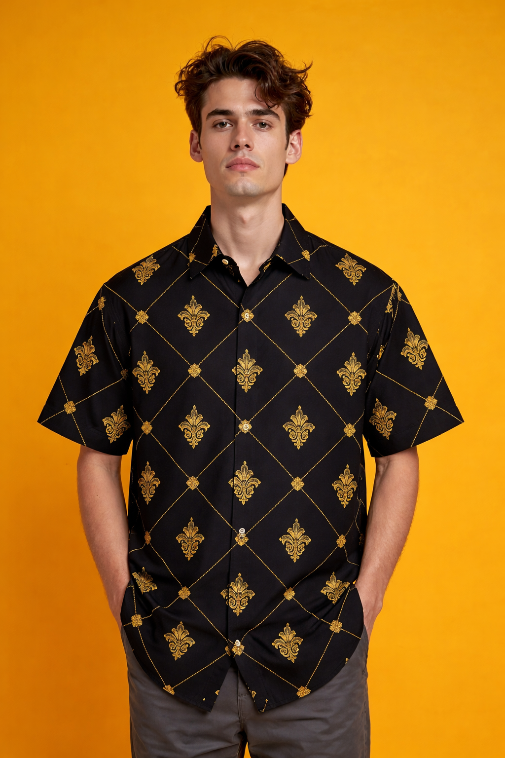 Trend Driven Urban Patterned All Over Print Oversized Shirt