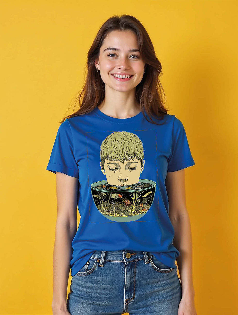 Thumbnail: Mind Aquarium Surreal Modern Women’s Printed T-Shirt – Shop Now