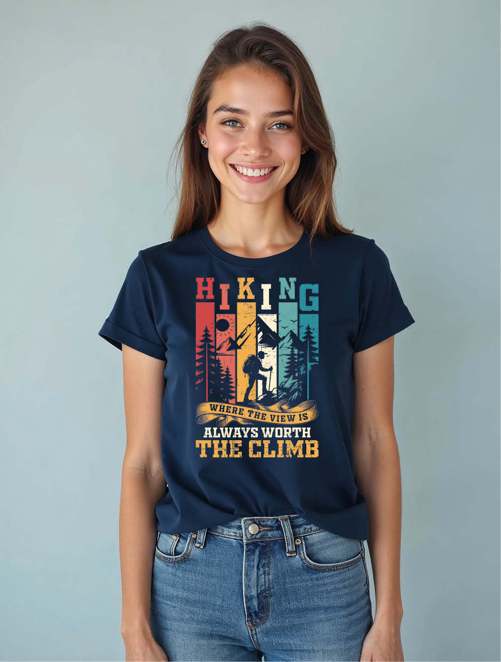 hiking where the view is always worth the climb Casual Women’s Streetwear Tees