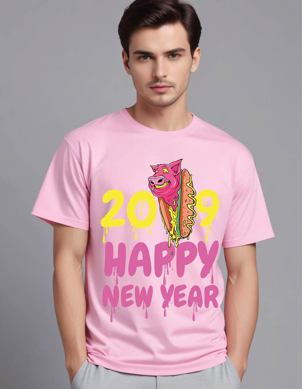 Thumbnail: 2019 happy new year mens printed graphic t shirt