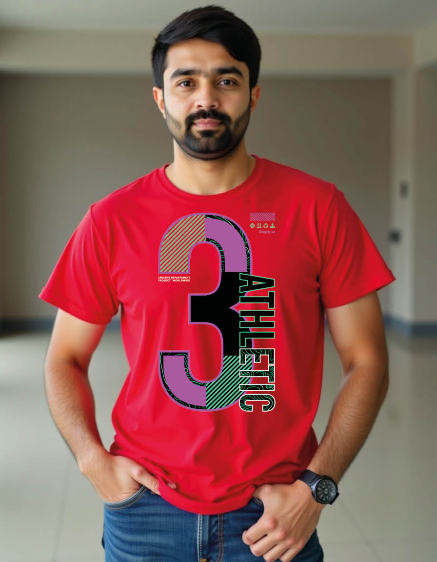 Thumbnail: number three mens printed graphic t shirt