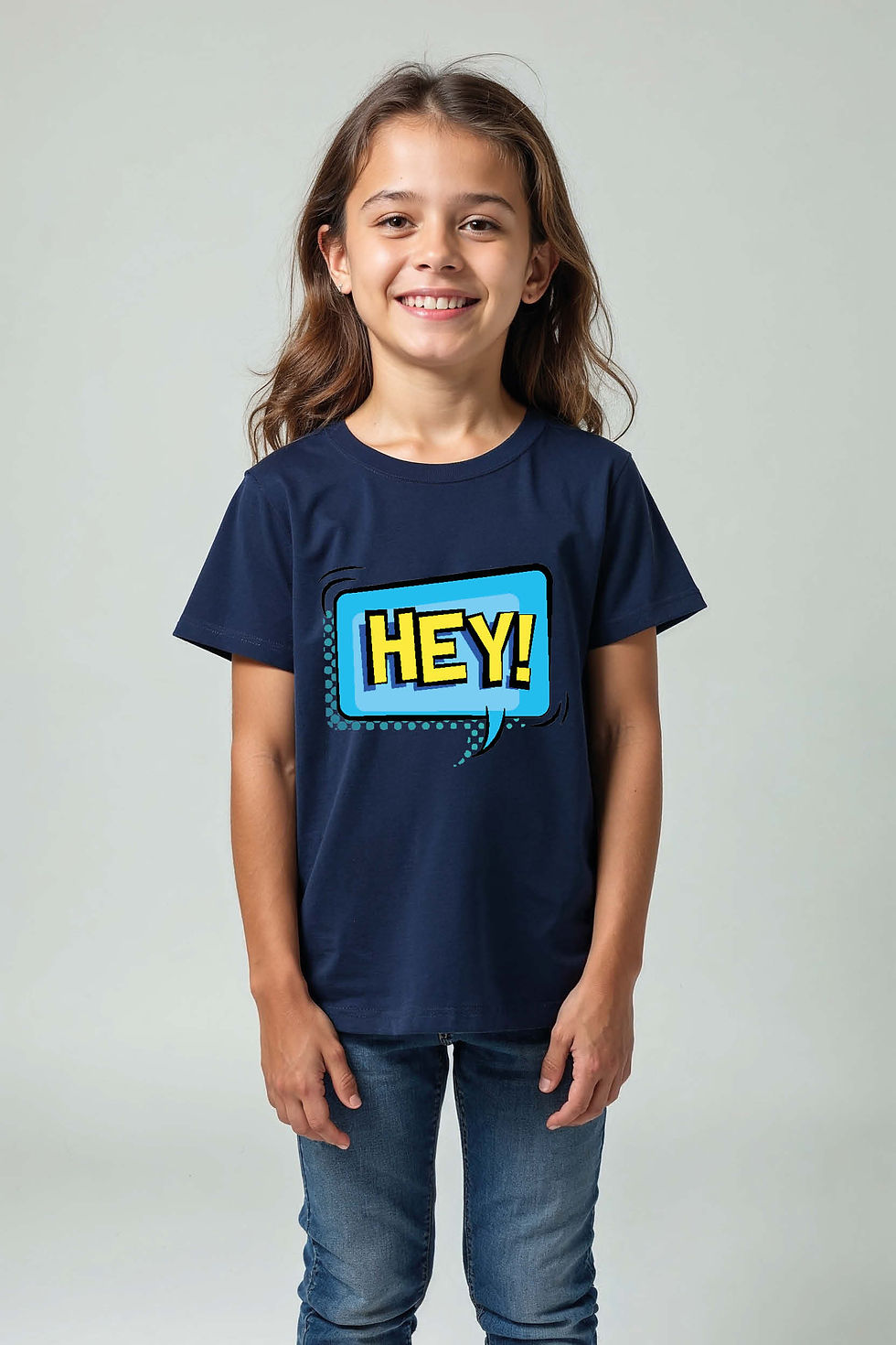 hey! Comfortable Typography Print T-Shirt for Kids – Quote Print Design