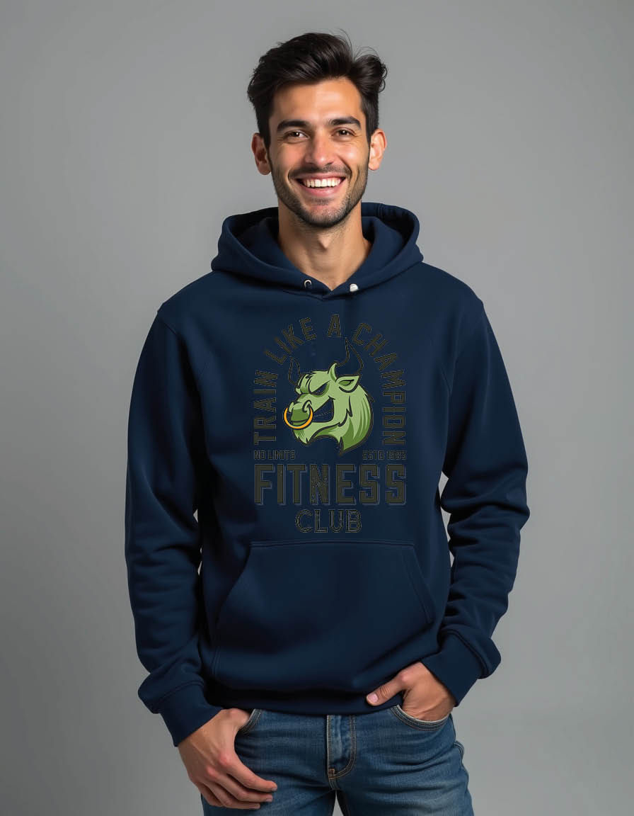 Thumbnail: train like a champion fitness club Limited Edition Men’s Streetwear Hoodi