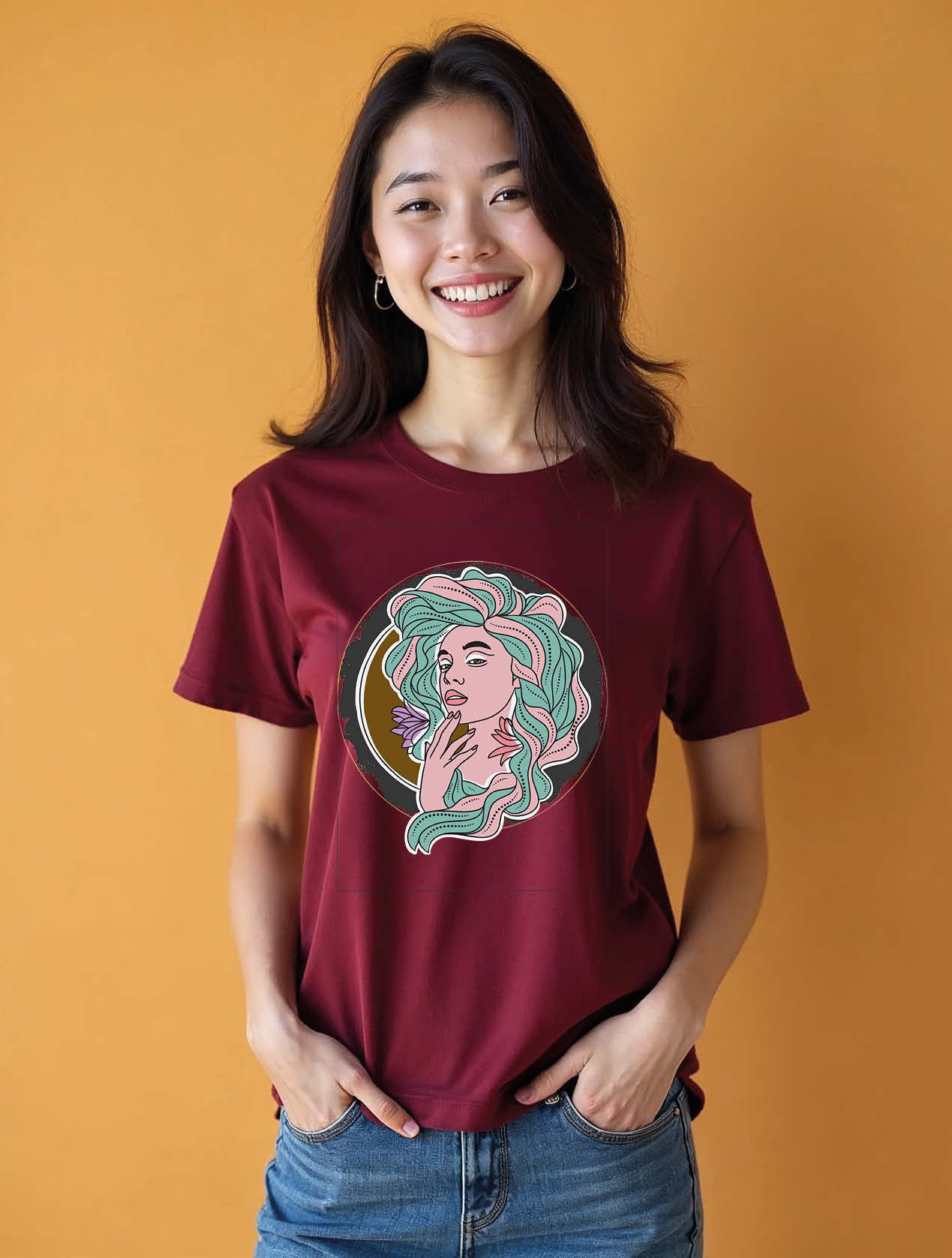 Mermaid Fantasy Trendy Women’s Typography T-Shirt – Premium Quality
