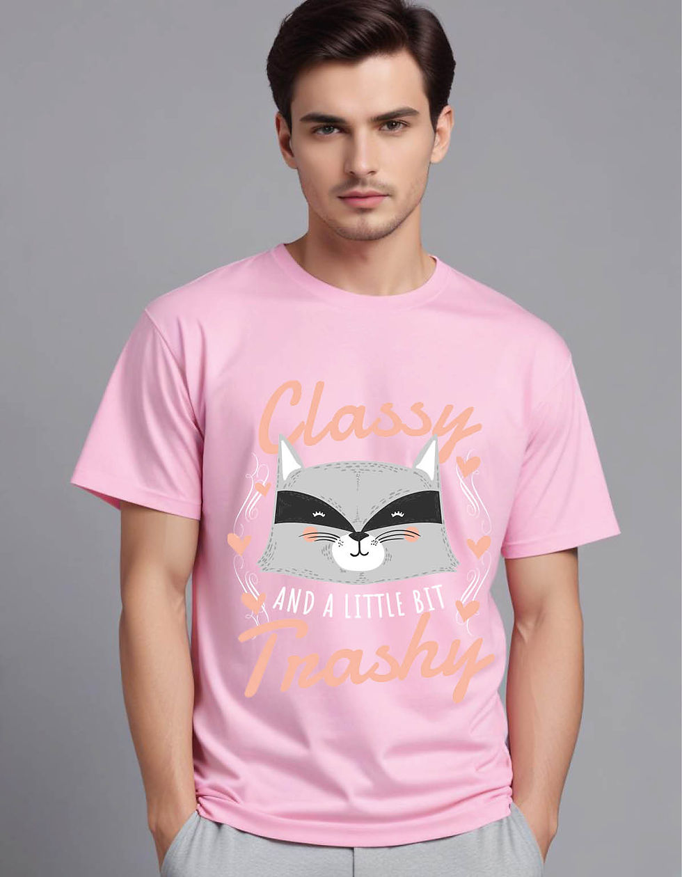 Thumbnail: classy raccoon mens printed graphic t shirt